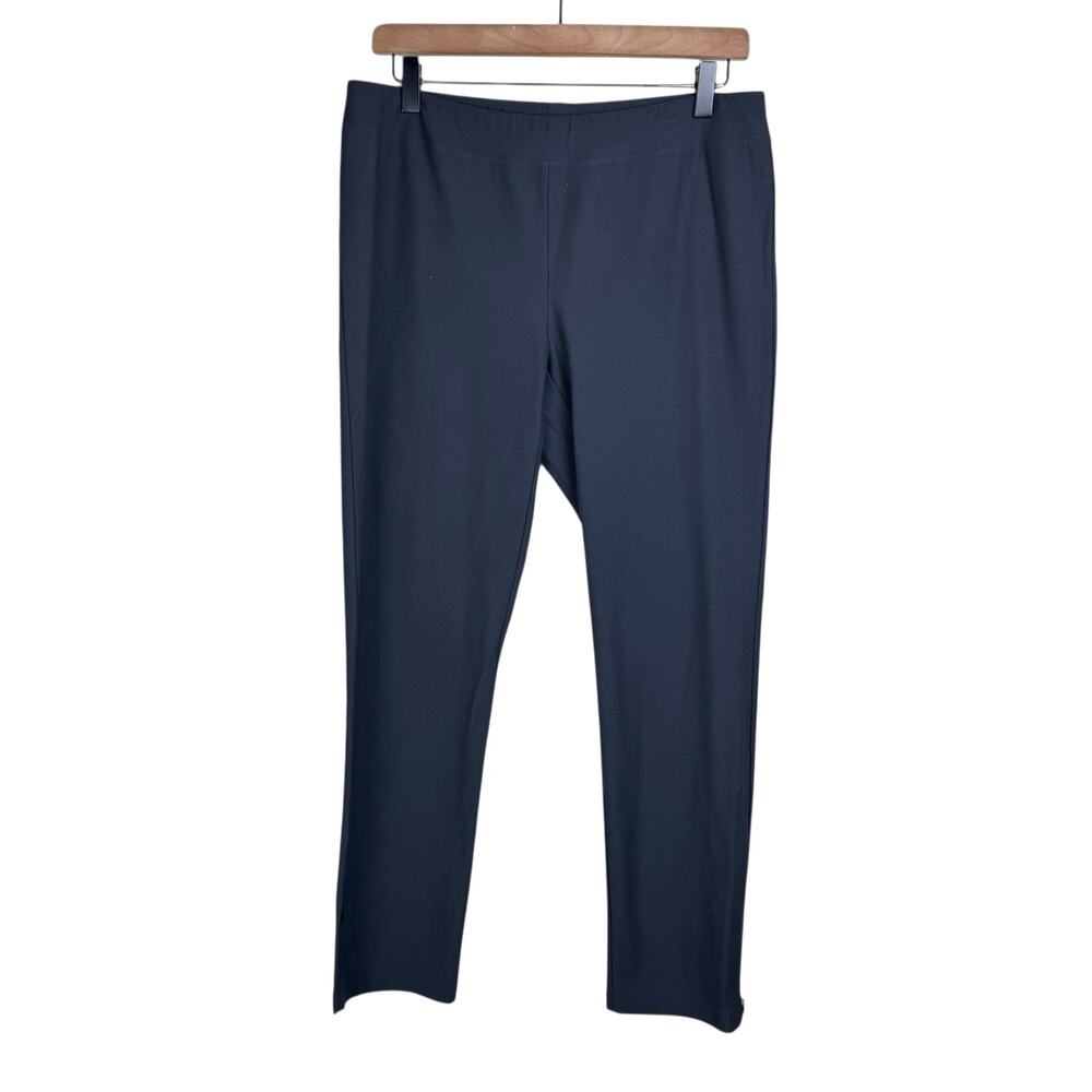 Eileen Fisher NEW Gray Signature Washable Stretch Crepe Pull On Ankle Zip Pants